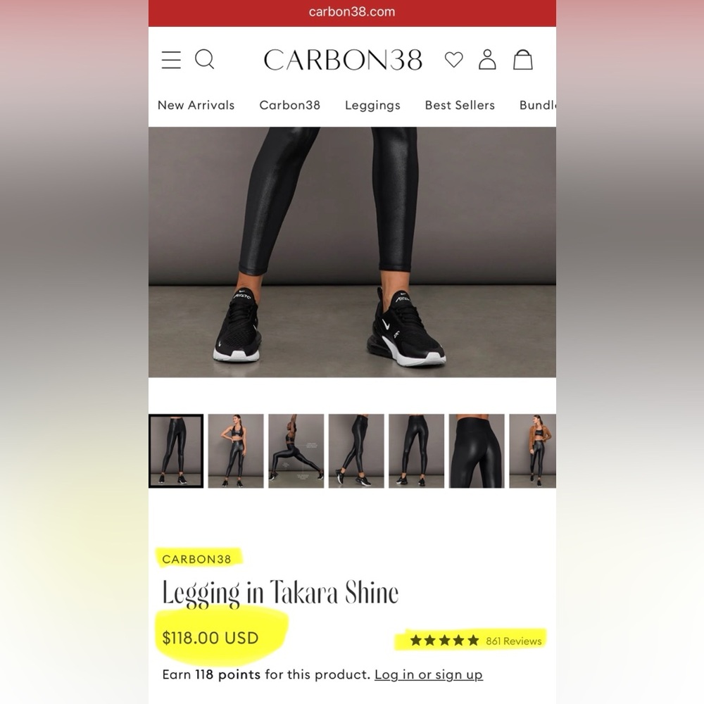 NEW CARBON38 Leggings in Takara Shine, Size M - Picture 11 of 11